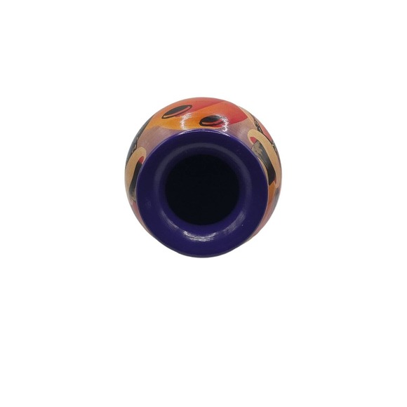 Latin American Folk Art Pottery Vase, Hand Painted Signed By Artist - Picture 7 of 7